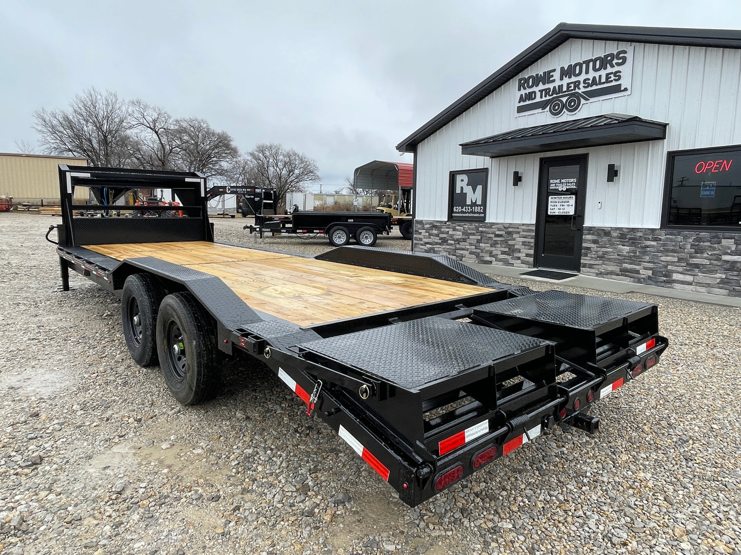2024 Coffee Creek 102" x 24' 14k Drive Over Fender Equipment Trailer Closed Ramps