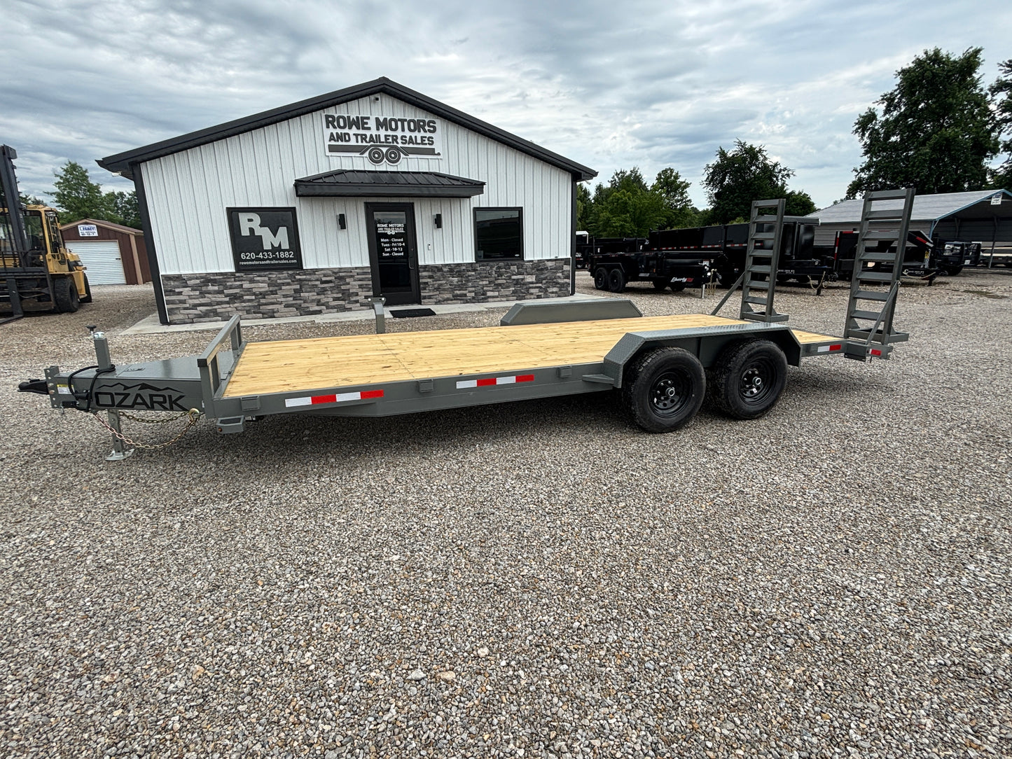 2025 Ozark 20' 10K Car Hauler Trailer With Flip Up Ramps