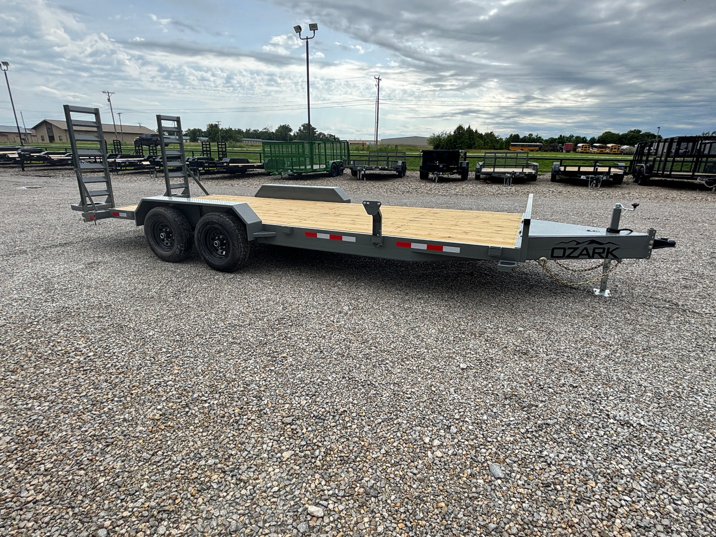 2026 Ozark 20' 10K Car Hauler / Equipment Trailer With Flip Up Ramps