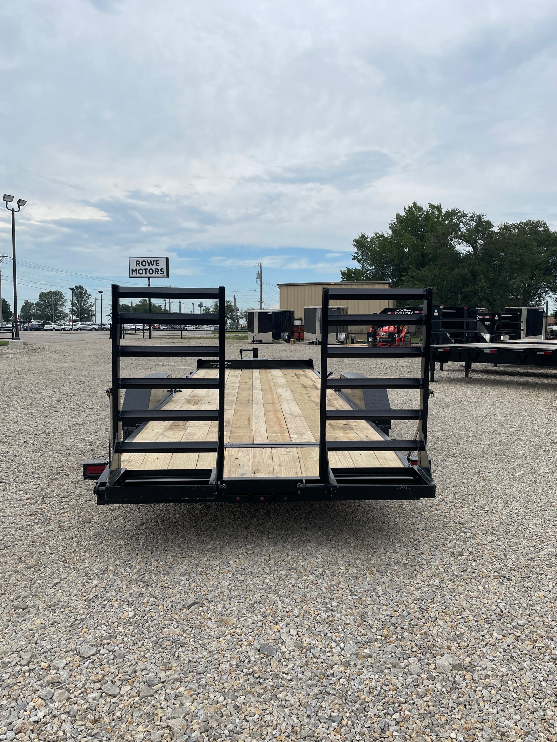 2024 B R 24 14K EQUIPMENT TRAILER REAR VIEW WITH RAMPS