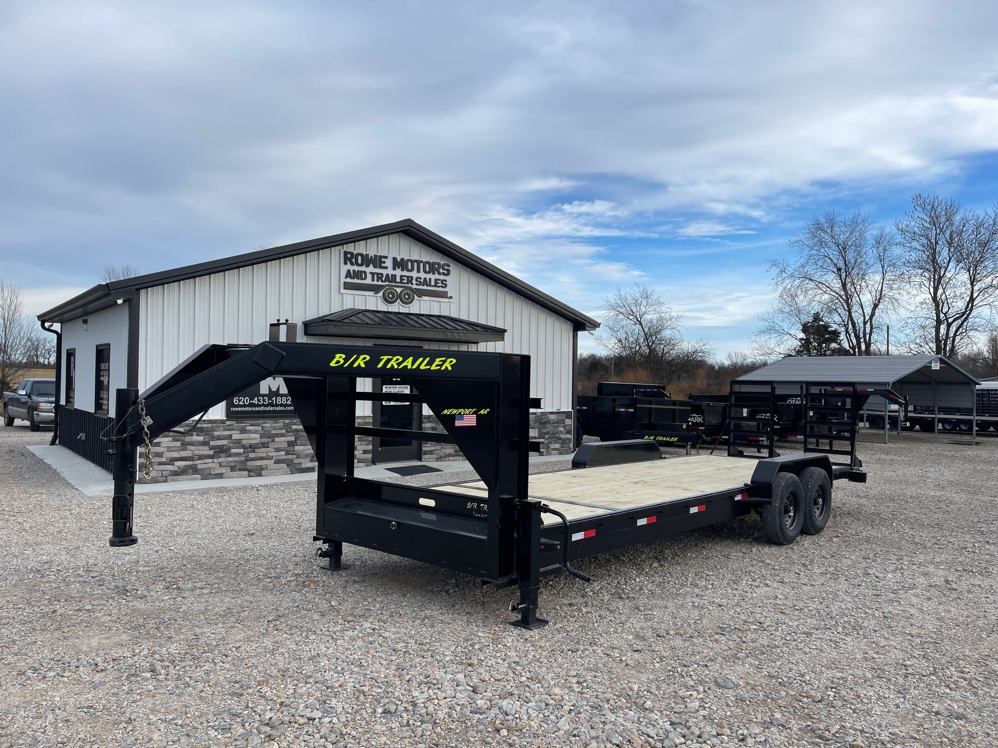 2024 B R 24 14k GOOSENECK EQUIPMENT FLATBED TRAILER