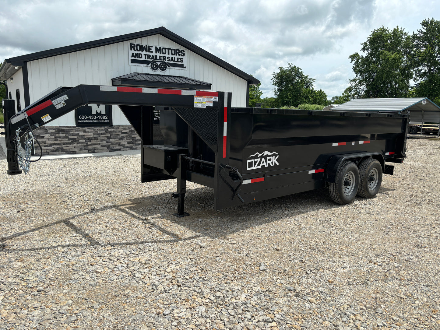 2025 Ozark 16' 16K Gooseneck Dump Trailer with 3' Sides