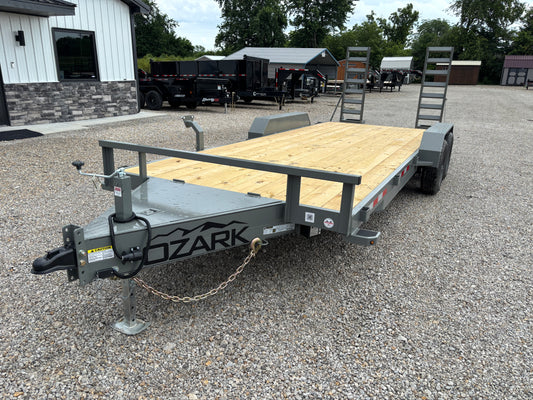2025 Ozark 20' 10K Car Hauler Trailer With Flip Up Ramps