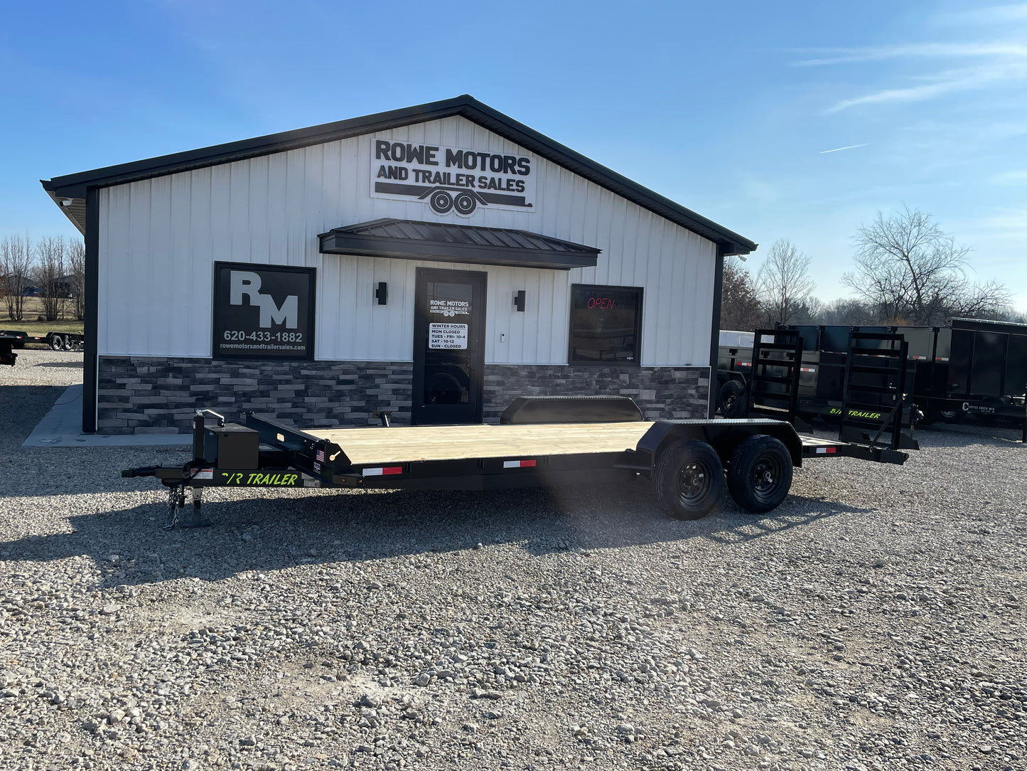 2024 B/R Trailer 20' 10K Car Trailer w/ Flip up Ramps