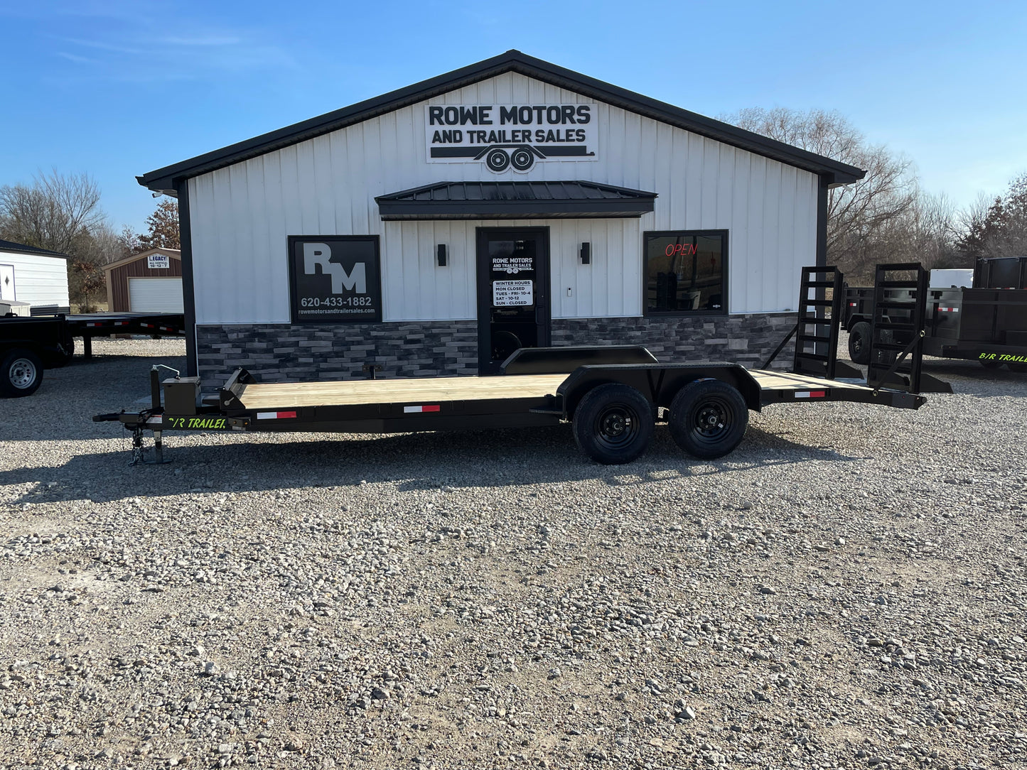 2024 B/R Trailer 20' 10K Car Trailer w/ Flip up Ramps