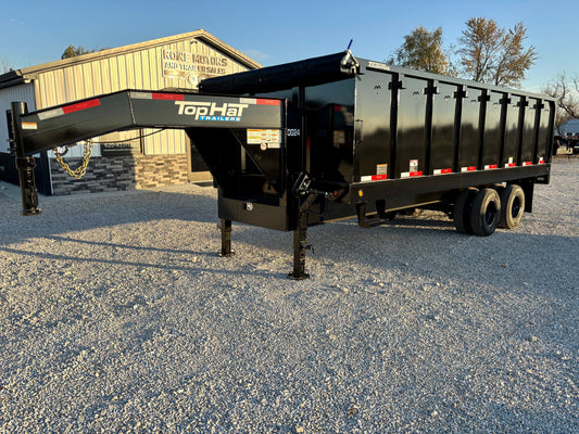 2026 Top Hat 96" x 20' 24K Gooseneck Dump Trailer With 4' Sides