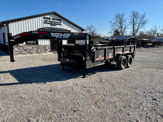 2026 Top Hat 14' 14K Gooseneck HD Dump Trailer