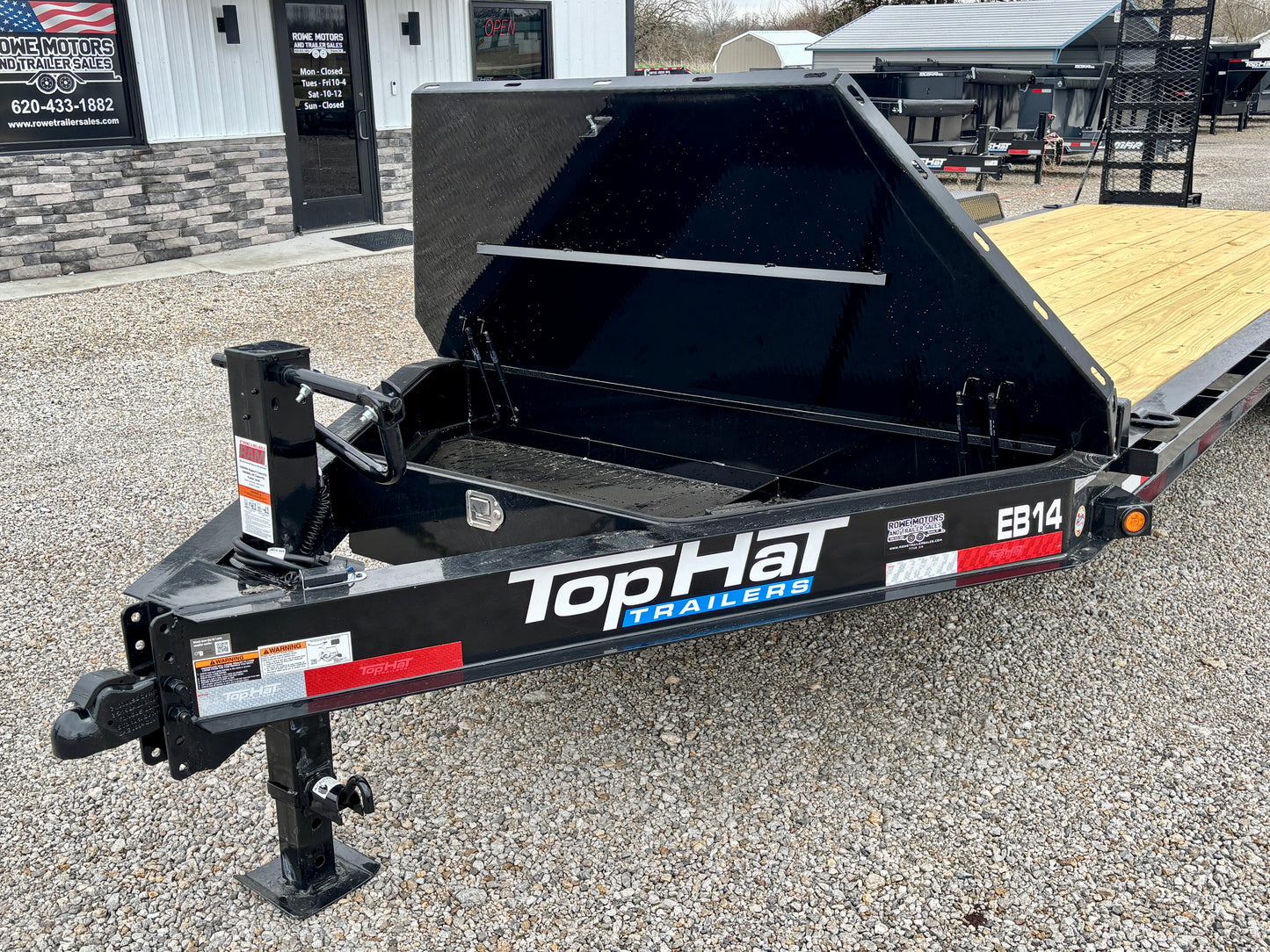 2026 Top Hat 22' 14K I Beam Equipment Trailer With 5' HD Flip Up Ramps
