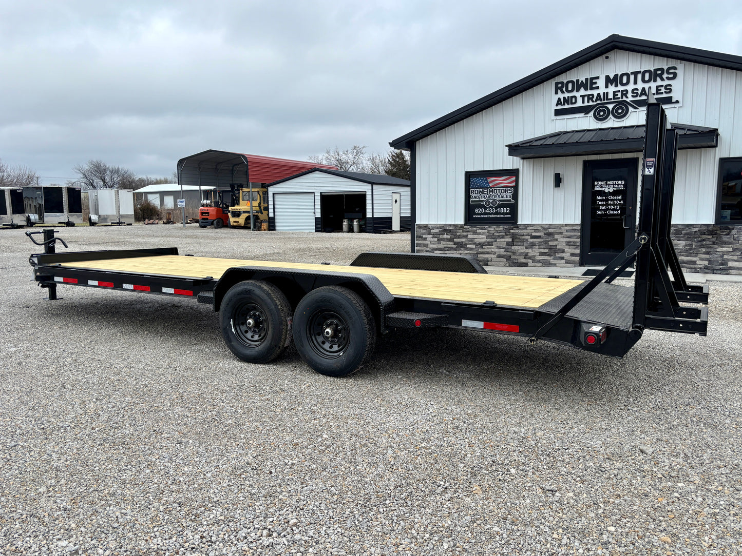 2026 Top Hat 22' 14K I Beam Equipment Trailer With 5' HD Flip Up Ramps
