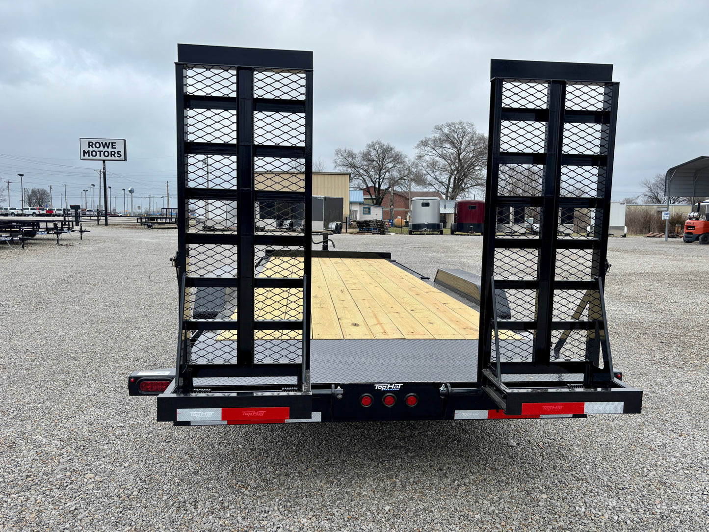 2026 Top Hat 22' 14K I Beam Equipment Trailer With 5' HD Flip Up Ramps