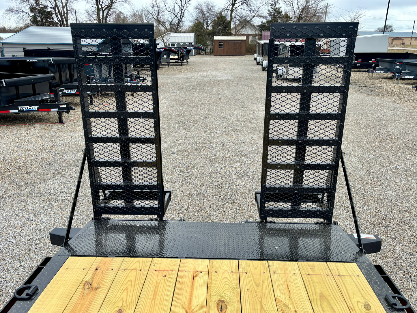 2026 Top Hat 22' 14K I Beam Equipment Trailer With 5' HD Flip Up Ramps