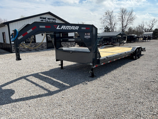 2026 Lamar 102" x 28' 16K Gooseneck Drive Over Fender Equipment Trailer