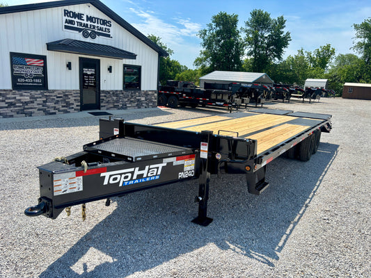 2026 Top Hat 25' 24K Pintle Low Pro Flatbed Tag Equipment Trailer