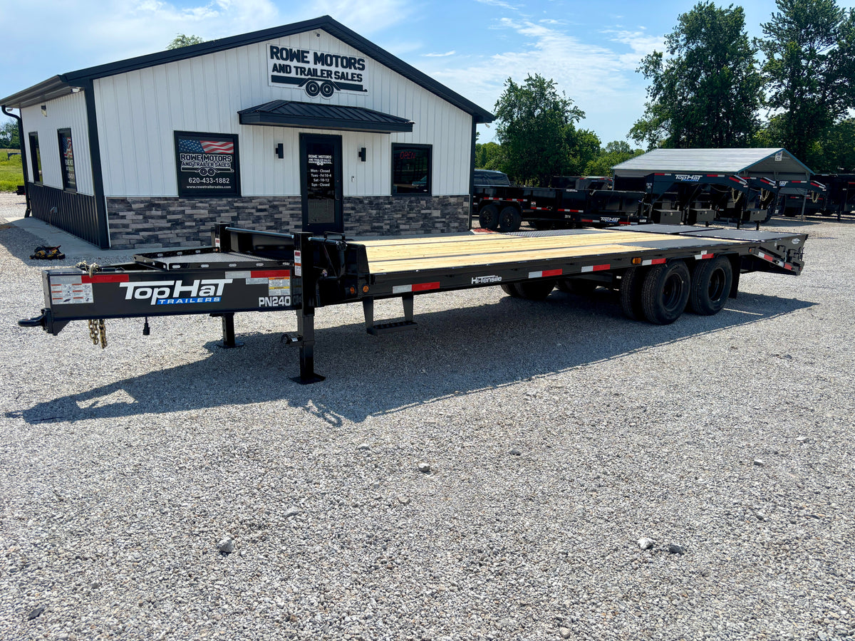 2027 Top Hat 25' 24K Pintle Low Pro Flatbed Tag Equipment Trailer