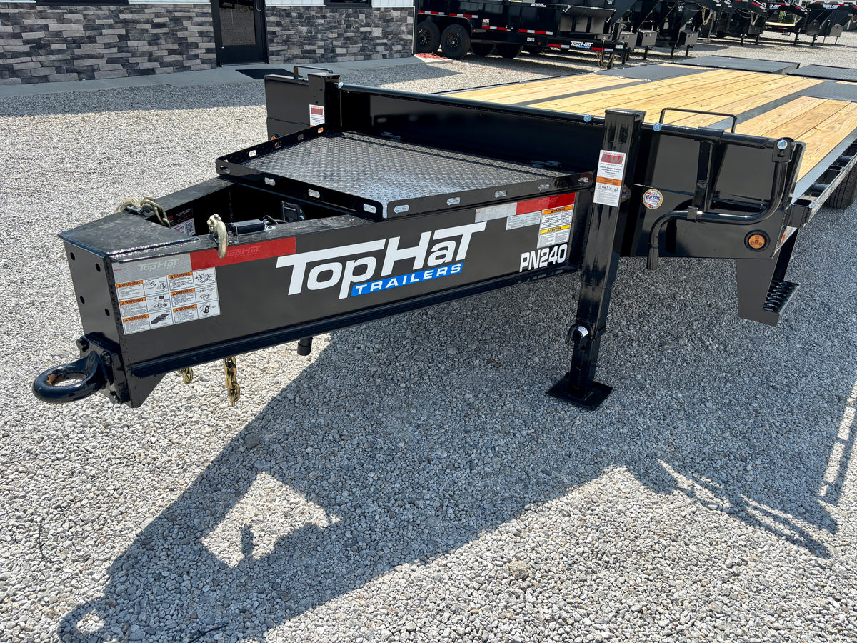 2027 Top Hat 25' 24K Pintle Low Pro Flatbed Tag Equipment Trailer