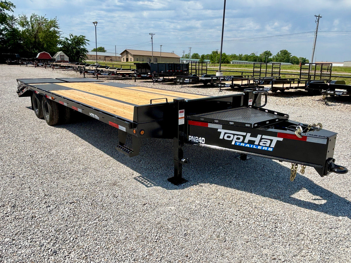 2027 Top Hat 25' 24K Pintle Low Pro Flatbed Tag Equipment Trailer