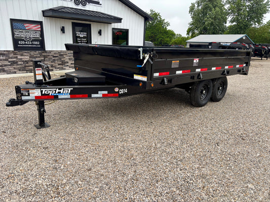 2026 Top Hat 14' 14K Deckover Drop Side Dump Trailer