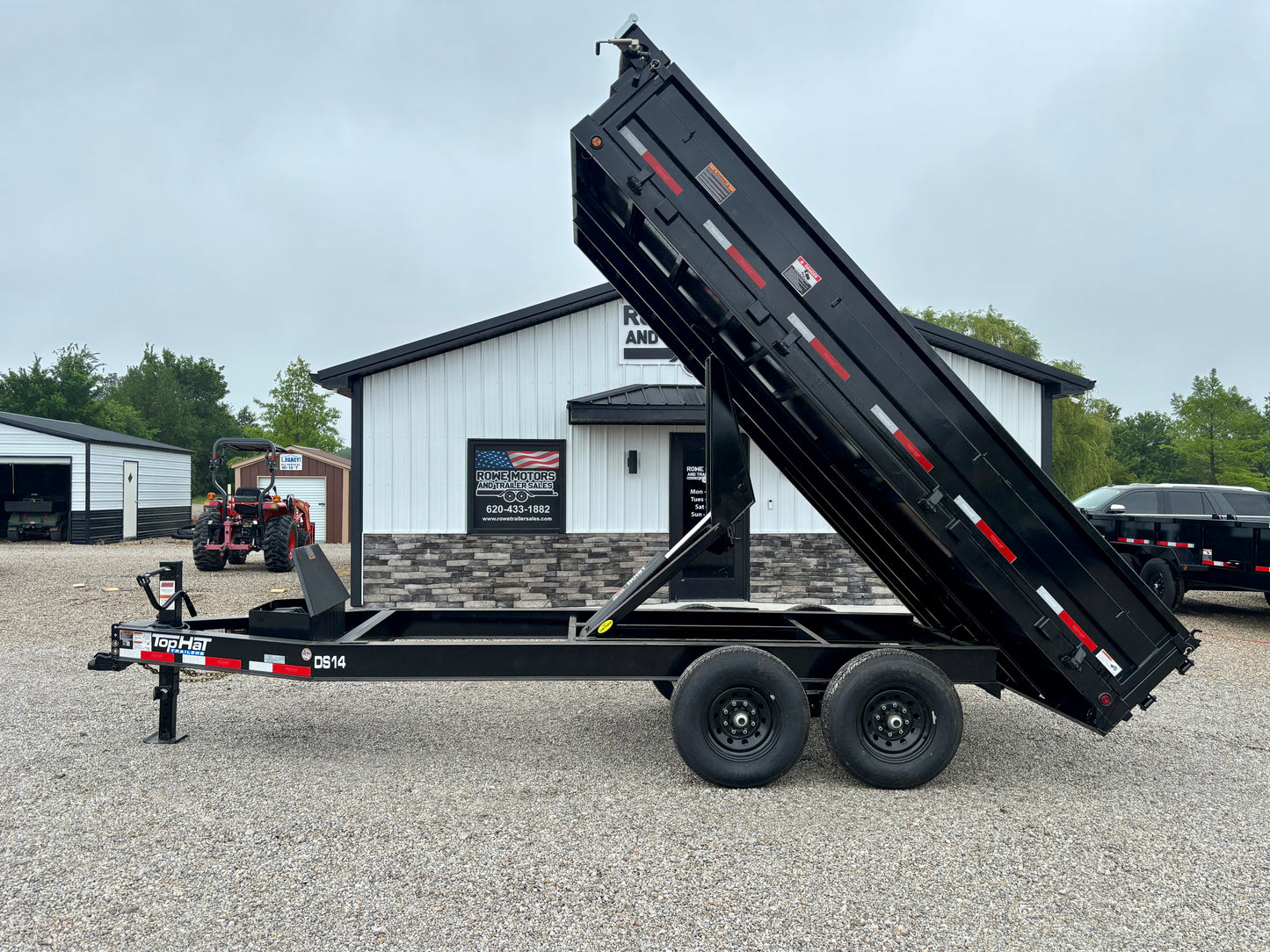 2026 Top Hat 14' 14K Deckover Drop Side Dump Trailer
