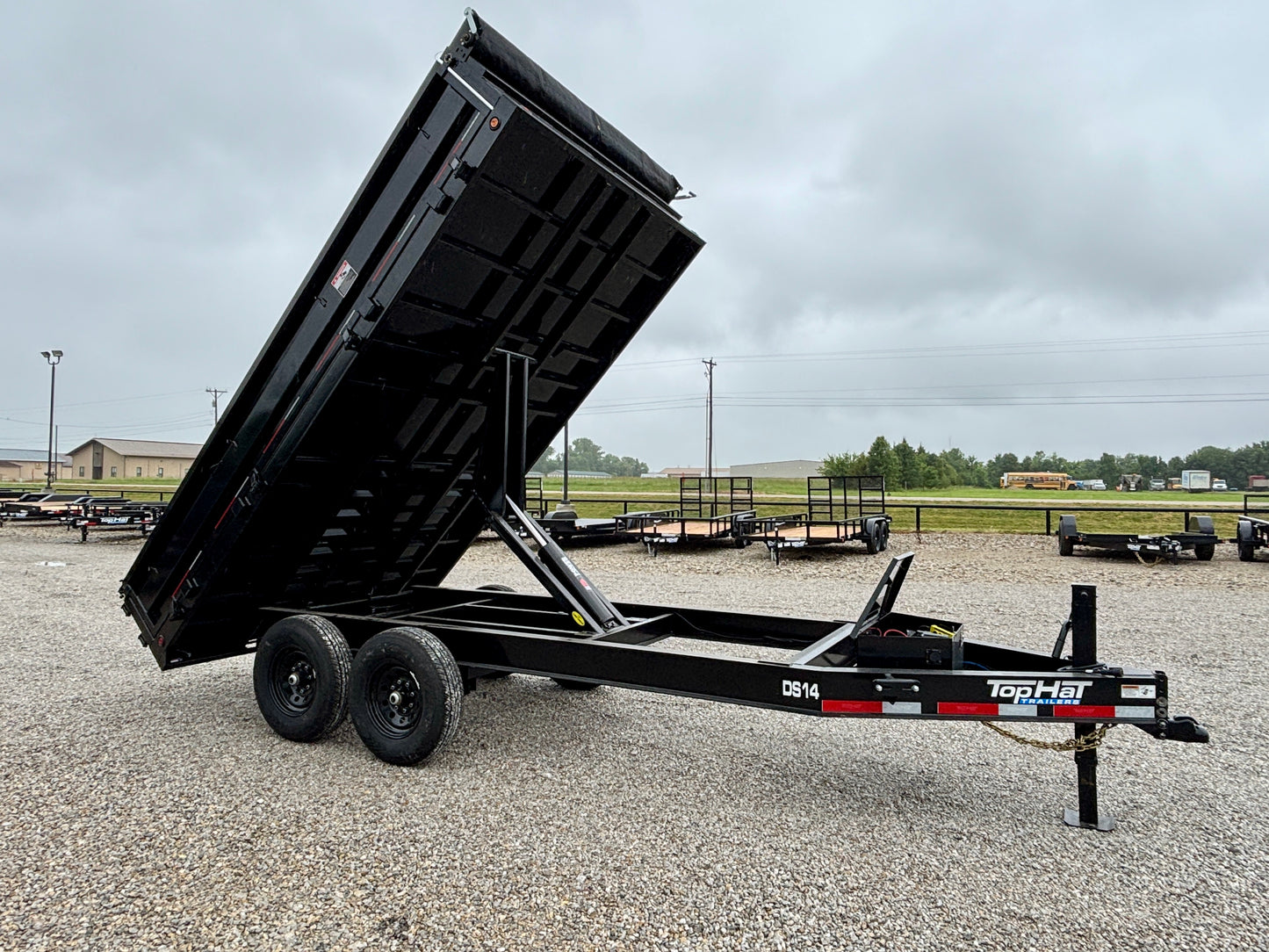2026 Top Hat 14' 14K Deckover Drop Side Dump Trailer