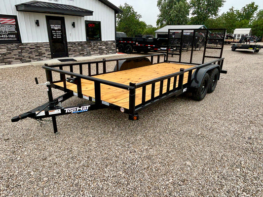 2026 Top Hat 83" x 16' 7K Pipe Top Utility Trailer With Side Load ATV Ramps