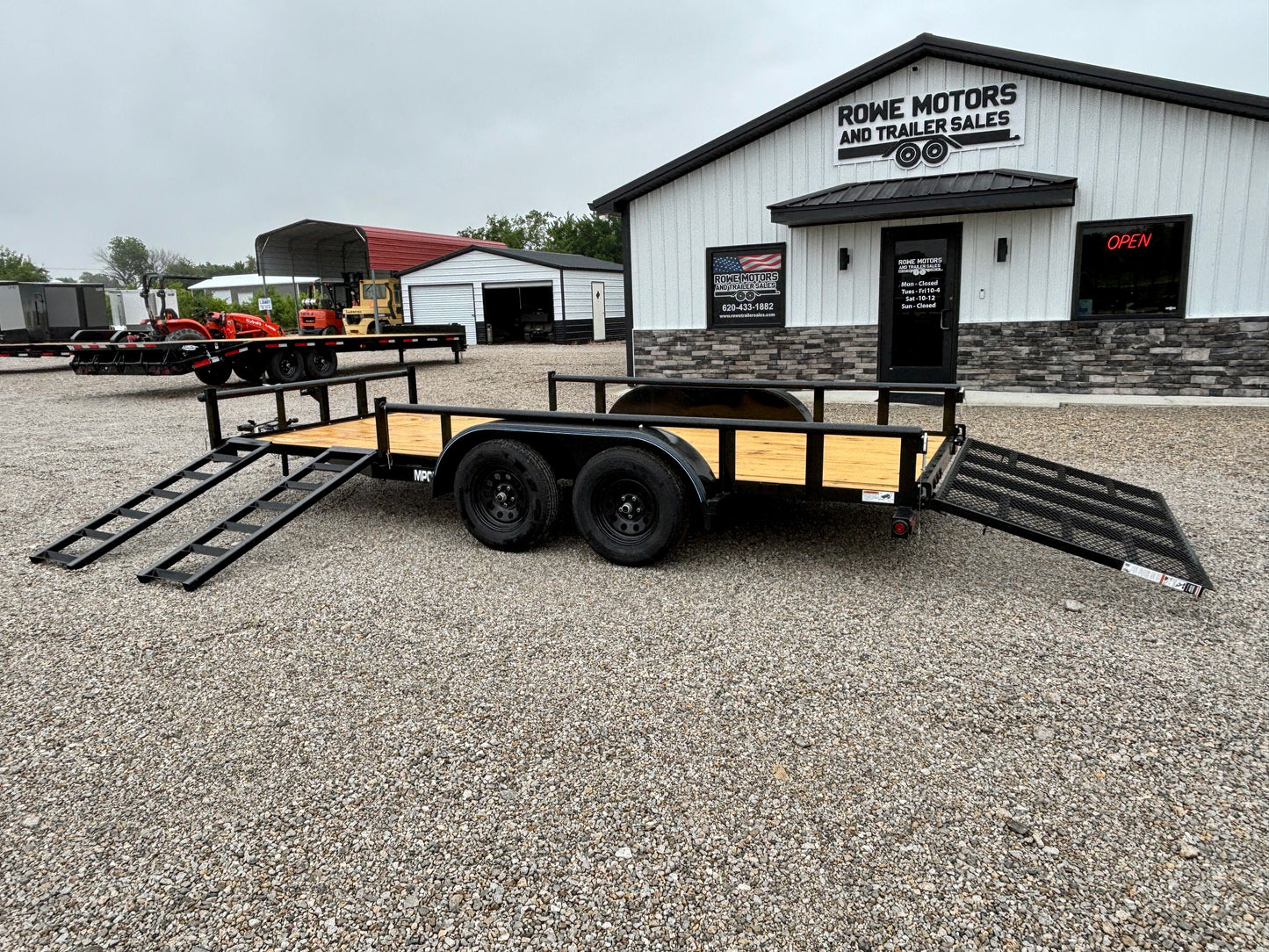 2026 Top Hat 83" x 16' 7K Pipe Top Utility Trailer With Side Load ATV Ramps