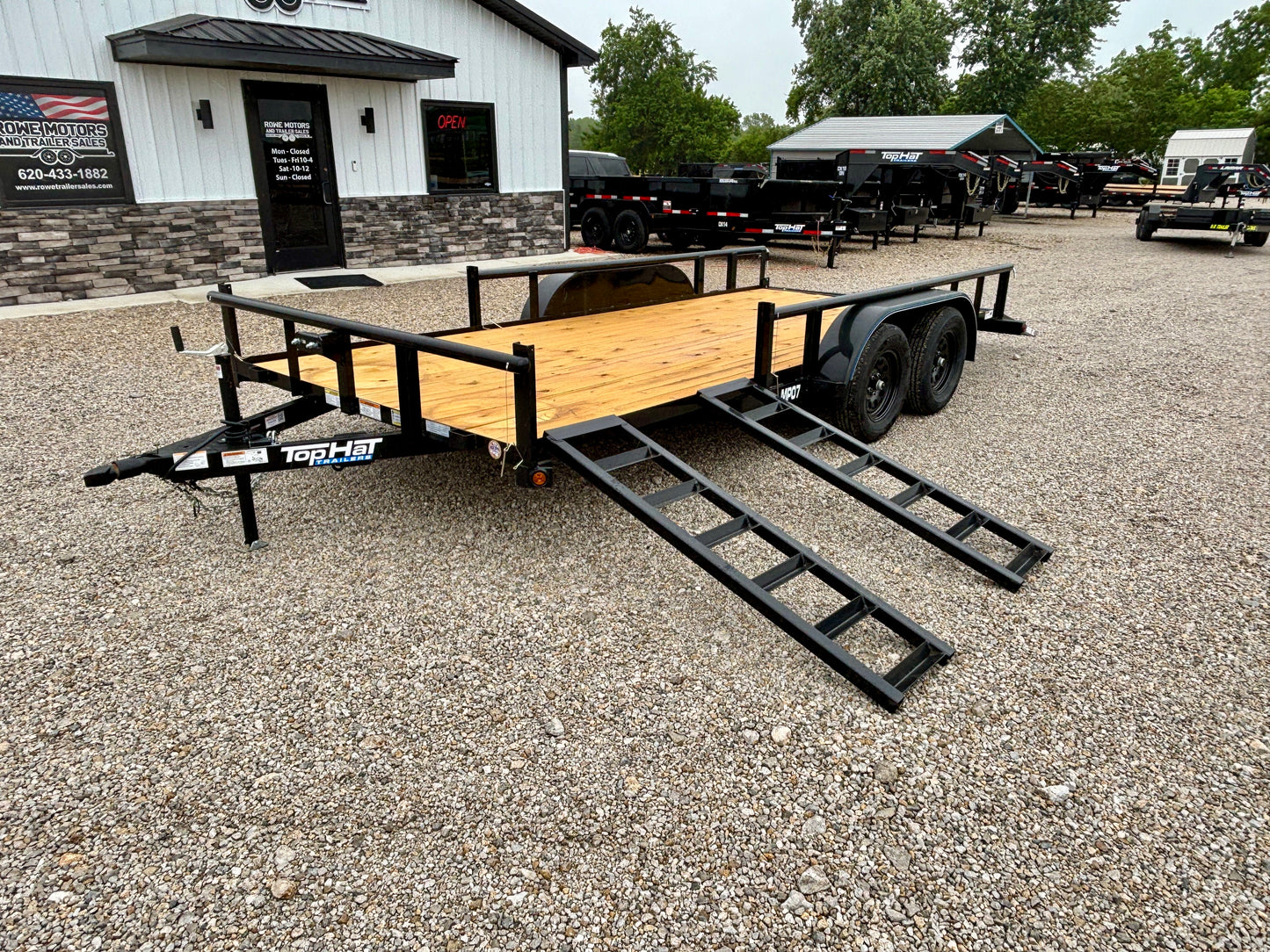 2026 Top Hat 83" x 16' 7K Pipe Top Utility Trailer With Side Load ATV Ramps