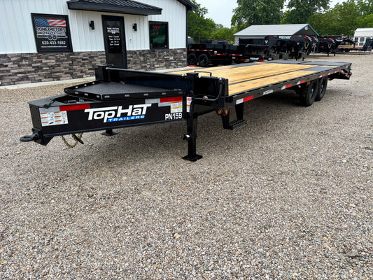 2026 Top Hat 25' 15.9K Pintle Low Pro Flatbed Tag Equipment Trailer