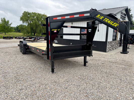 2026 B/R 24' 14K Gooseneck Equipment Trailer With Mega Ramps